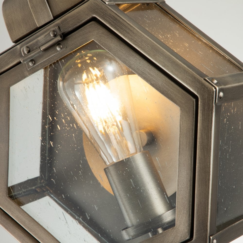 Quintiesse Heath Single Small Wall Lantern - Burnished Bronze