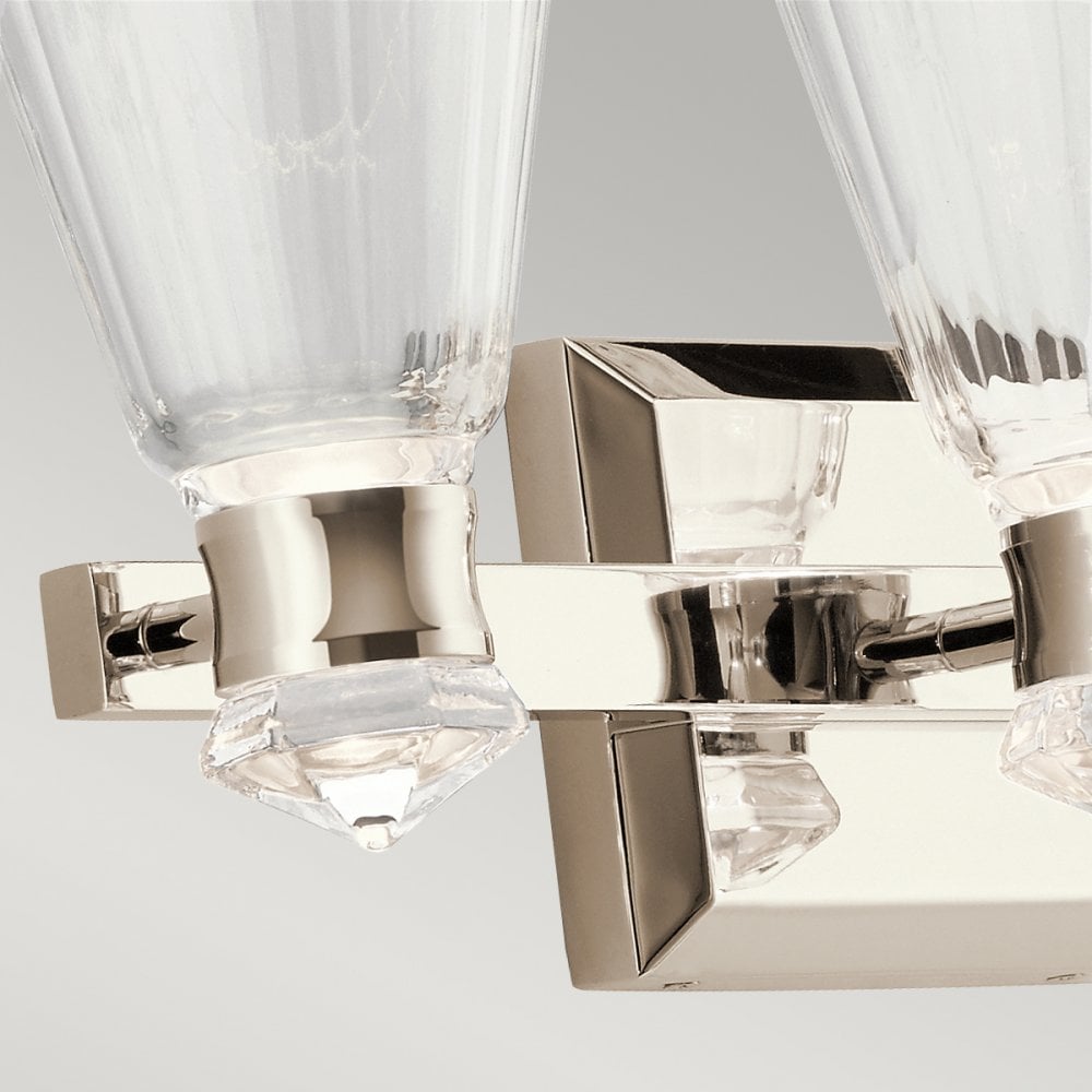 Quintiesse Kayva LED 3 Arm Dual-lit Bathroom Wall Light - Polished Nickel