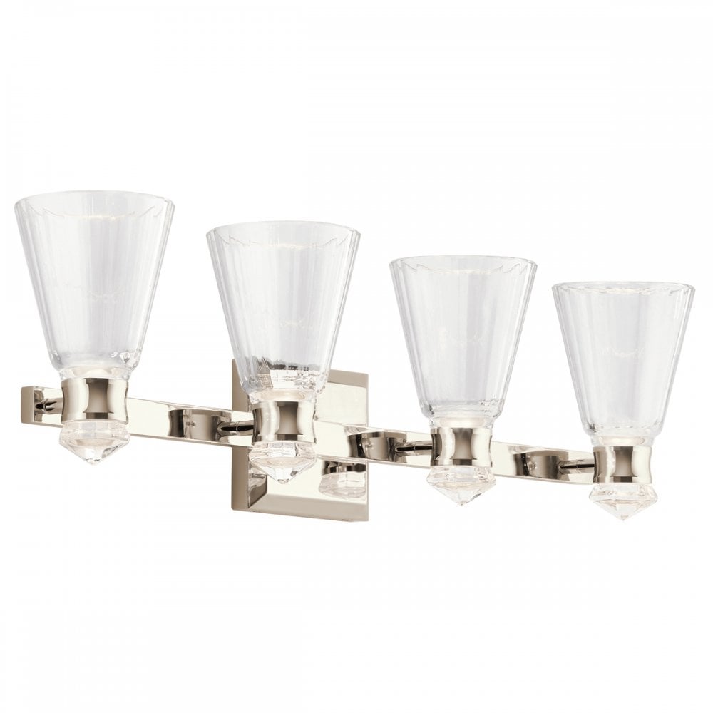 Quintiesse Kayva LED 4 Arm Dual-lit Bathroom Wall Light - Polished Nickel