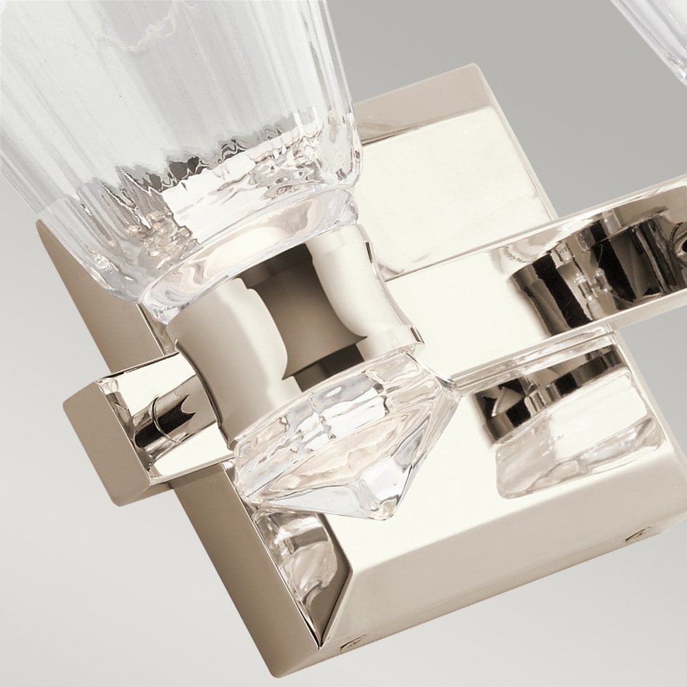 Quintiesse Kayva LED 2 Arm Dual-lit Bathroom Wall Light - Polished Nickel