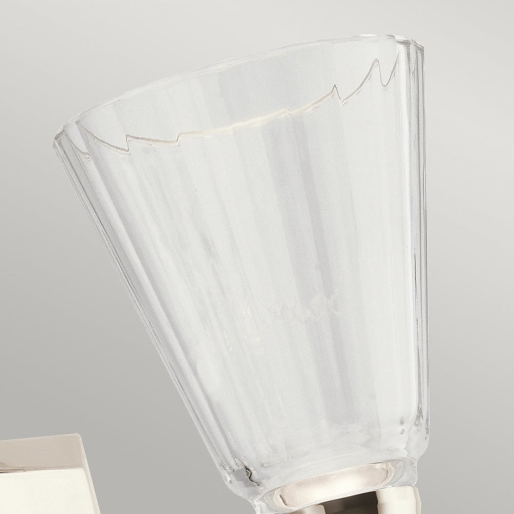 Quintiesse Kayva LED 2 Arm Dual-lit Bathroom Wall Light - Polished Nickel