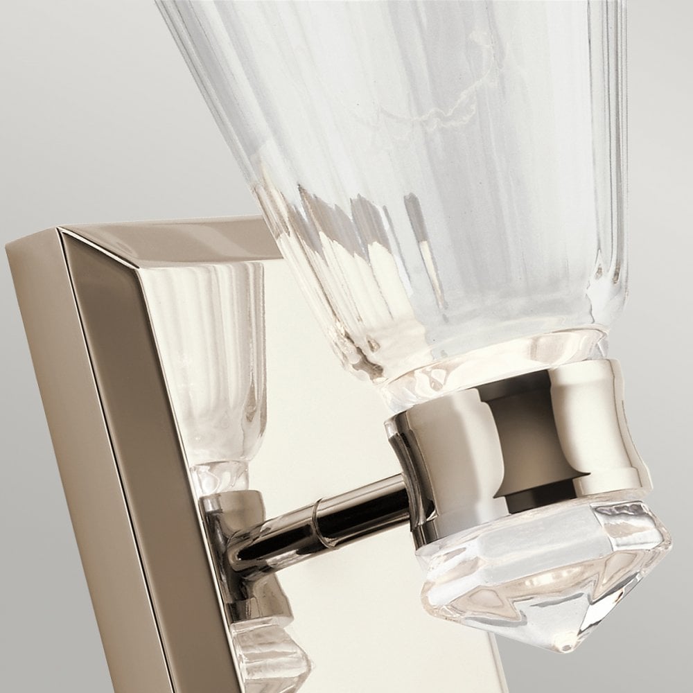 Quintiesse Kayva LED 1 Arm Dual-lit Bathroom Wall Light - Polished Nickel