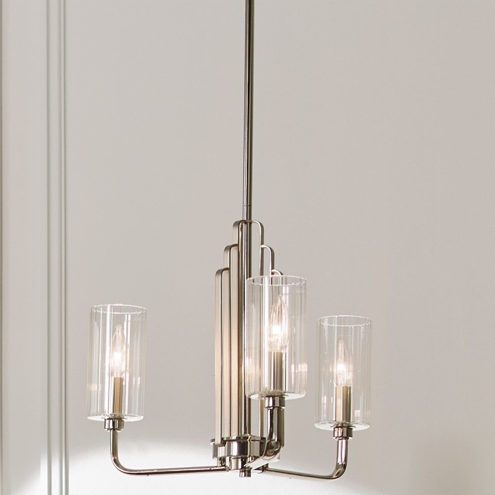 Quintiesse Kimrose 3 Light Chandelier - Polished Nickel