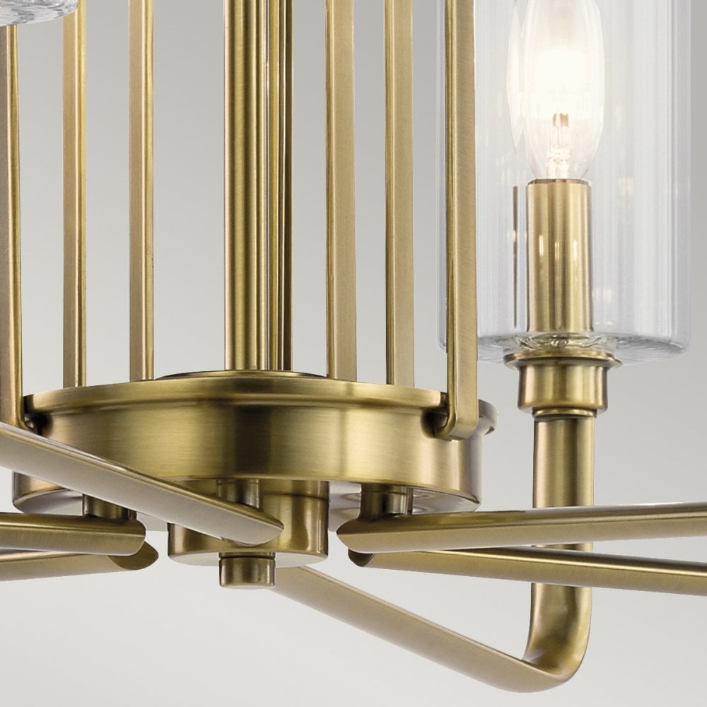Quintiesse Kimrose 6 Light Chandelier - Brushed Natural Brass
