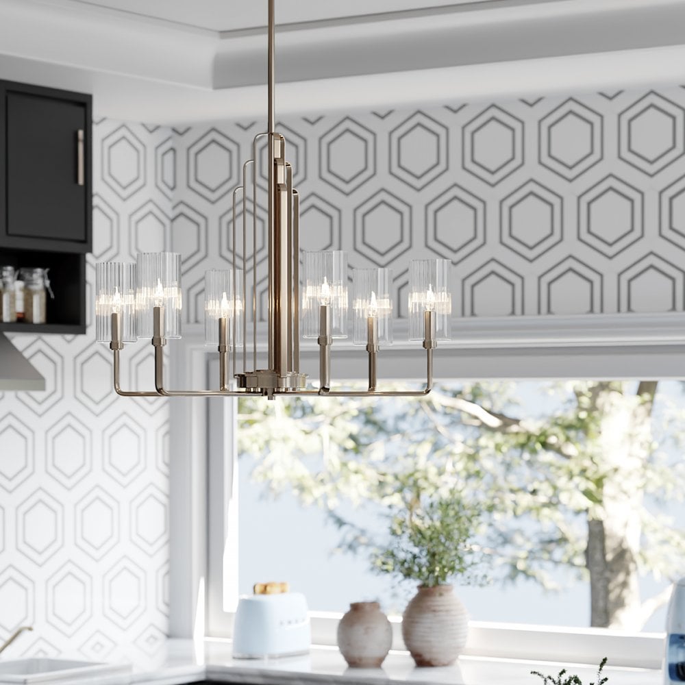 Quintiesse Kimrose 6 Light Chandelier - Polished Nickel