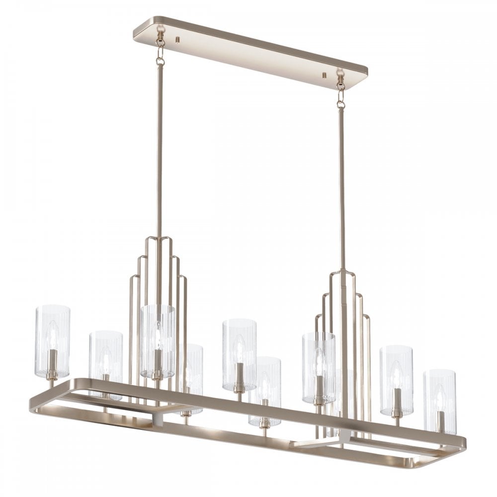 Quintiesse Kimrose 10 Light Linear Chandelier - Polished Nickel