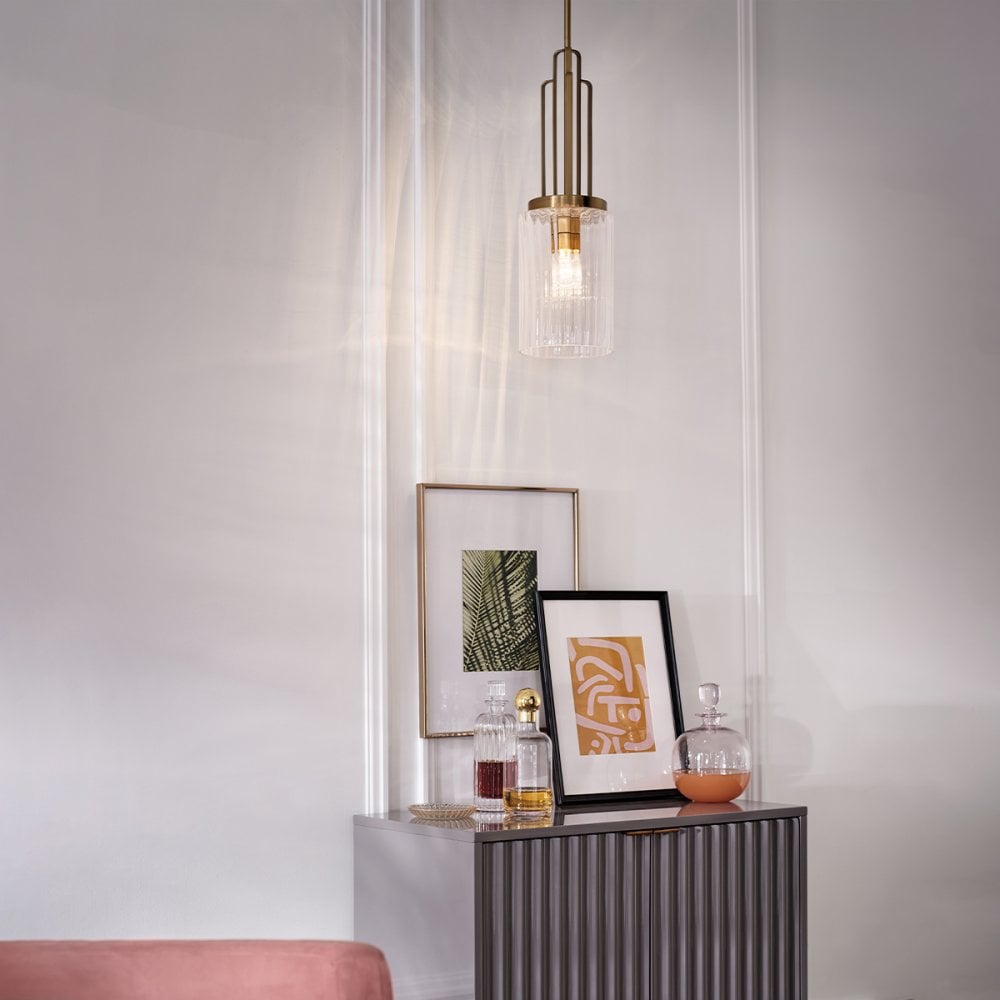 Quintiesse Kimrose Single Mini Pendant - Brushed Natural Brass