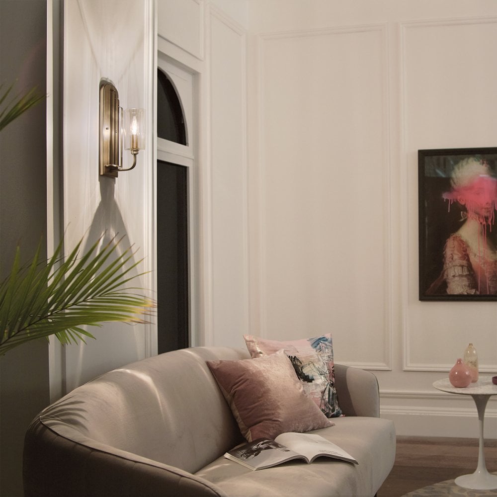 Quintiesse Kimrose Single Wall Light - Brushed Natural Brass