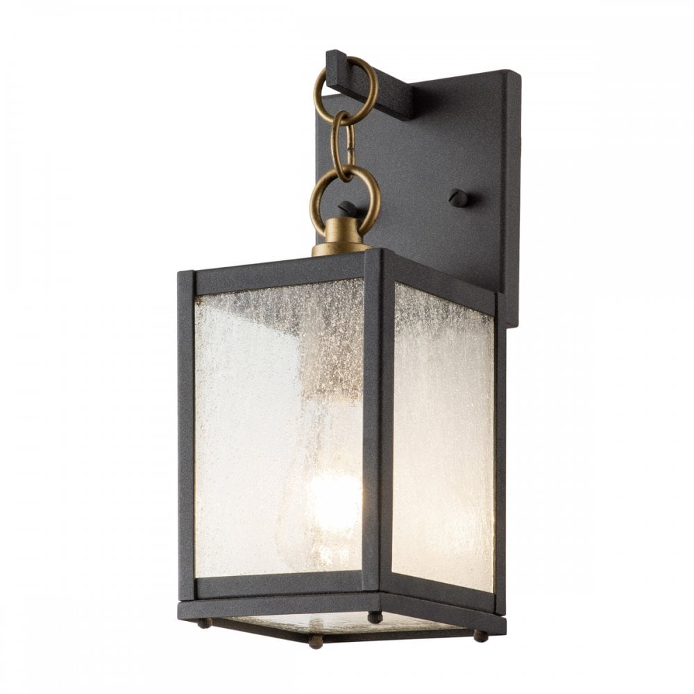 Quintiesse Lahden Single Small Wall Lantern - Weathered Zinc