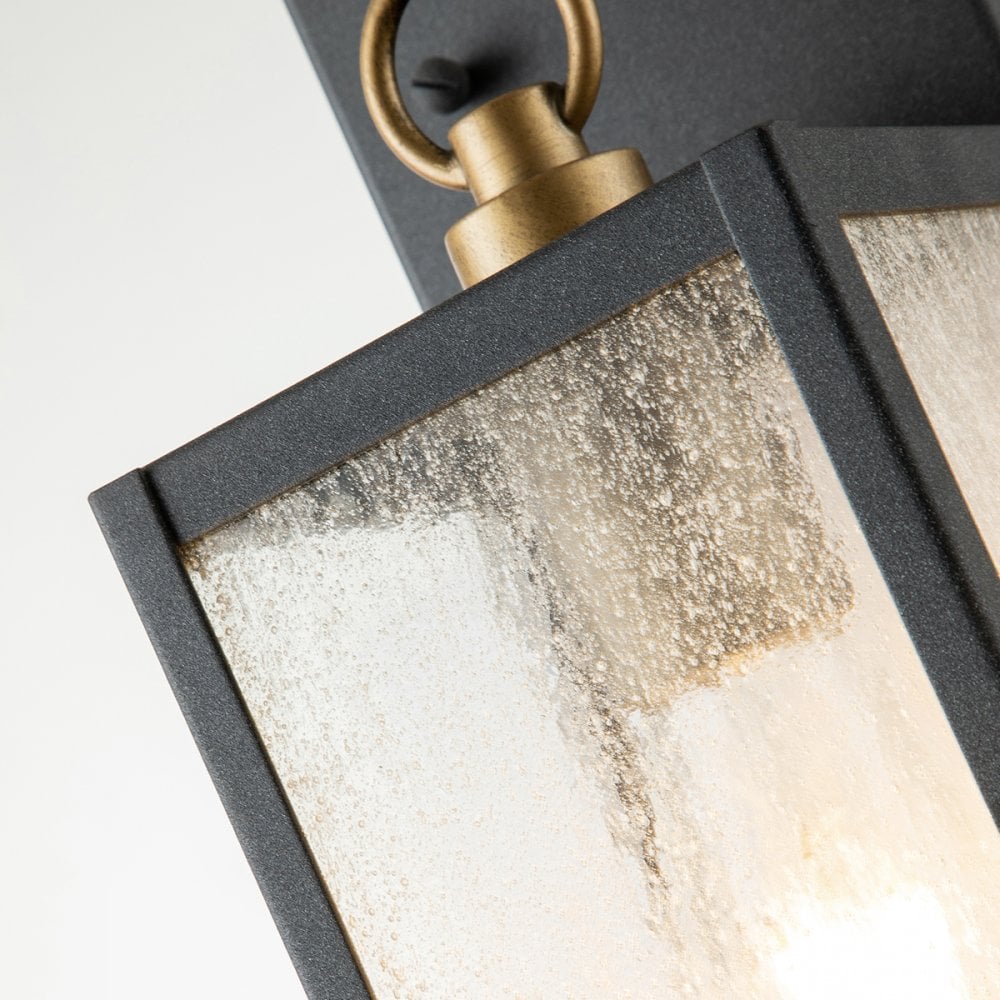 Quintiesse Lahden Single Small Wall Lantern - Weathered Zinc