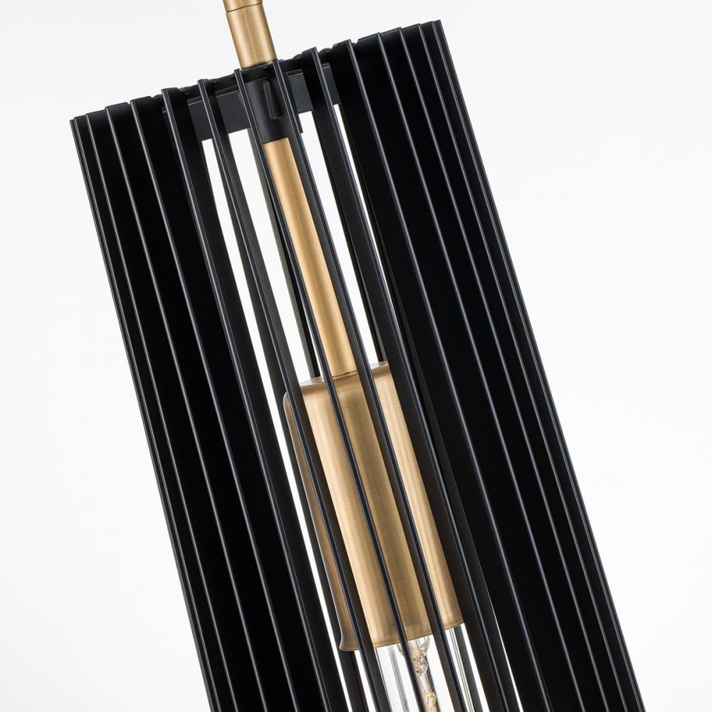 Quintiesse Linara Single Pendant - Black & Natural Brass