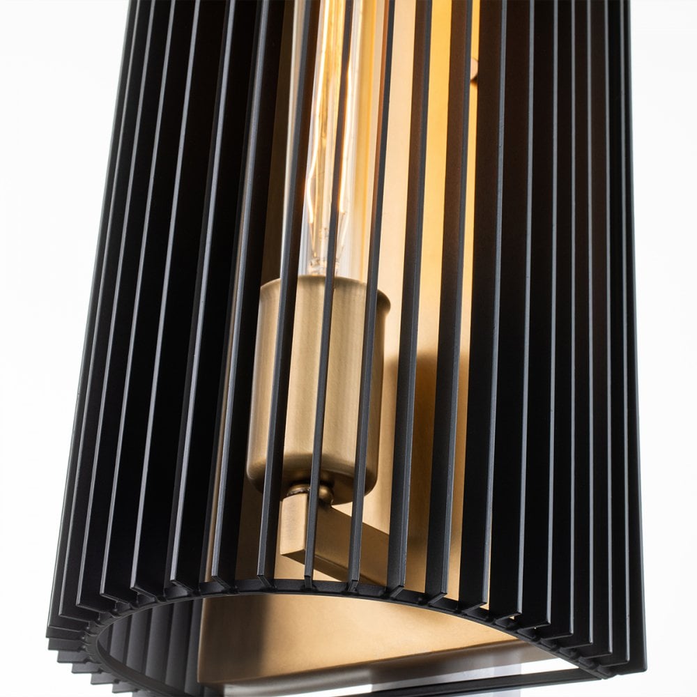 Quintiesse Linara Single Wall Light - Black & Natural Brass
