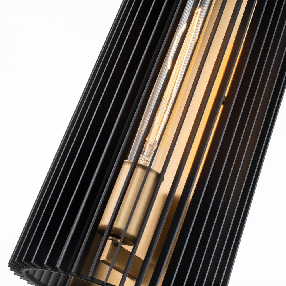 Quintiesse Linara Single Wall Light - Black & Natural Brass