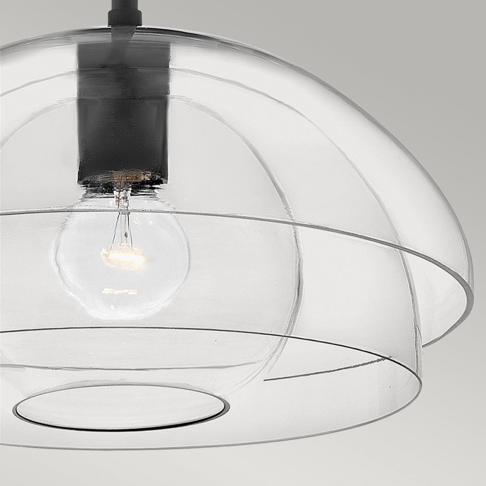 Quintiesse Lotus Single Pendant / Semi-Flush Fitting - Black