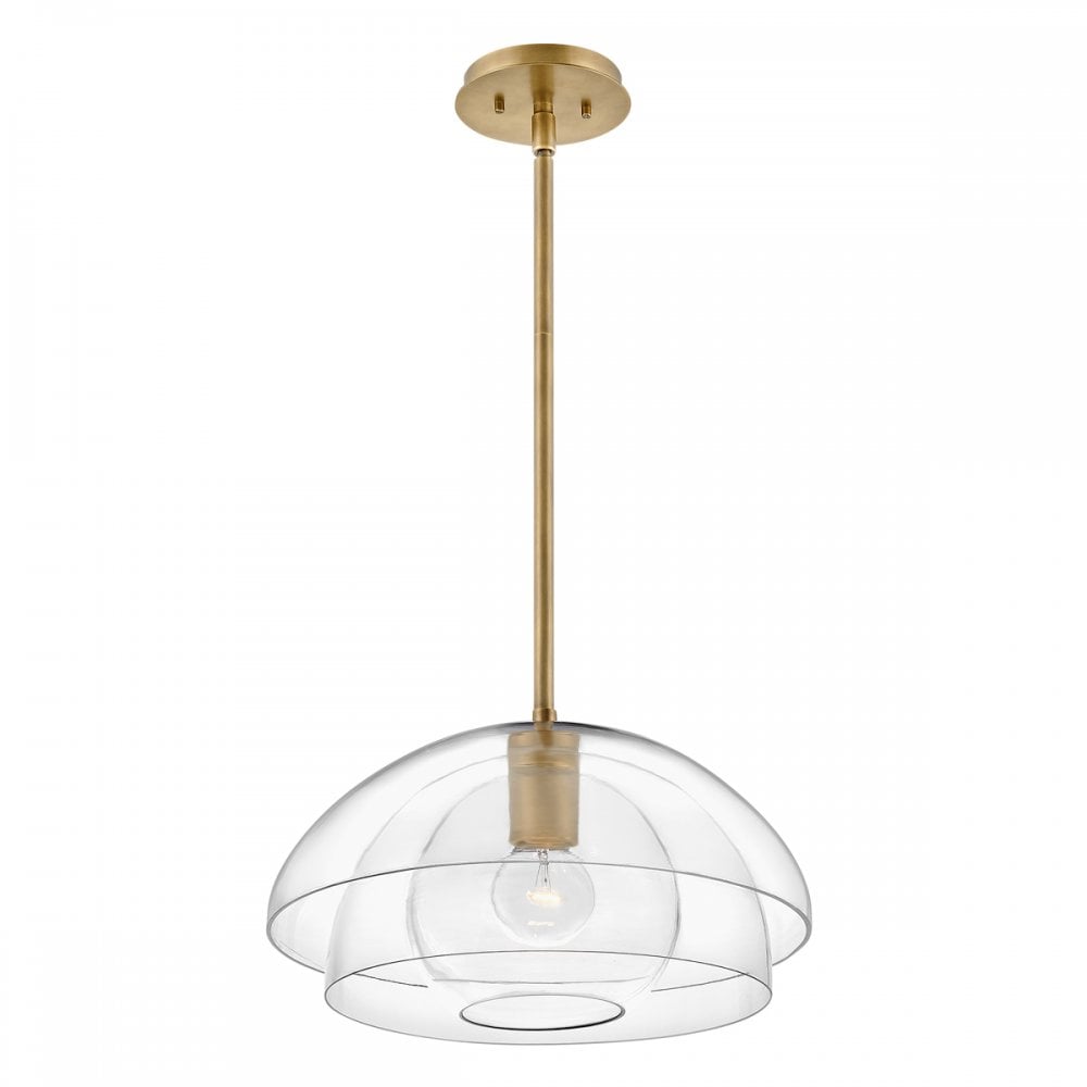 Quintiesse Lotus Single Pendant / Semi-Flush Fitting - Heritage Brass