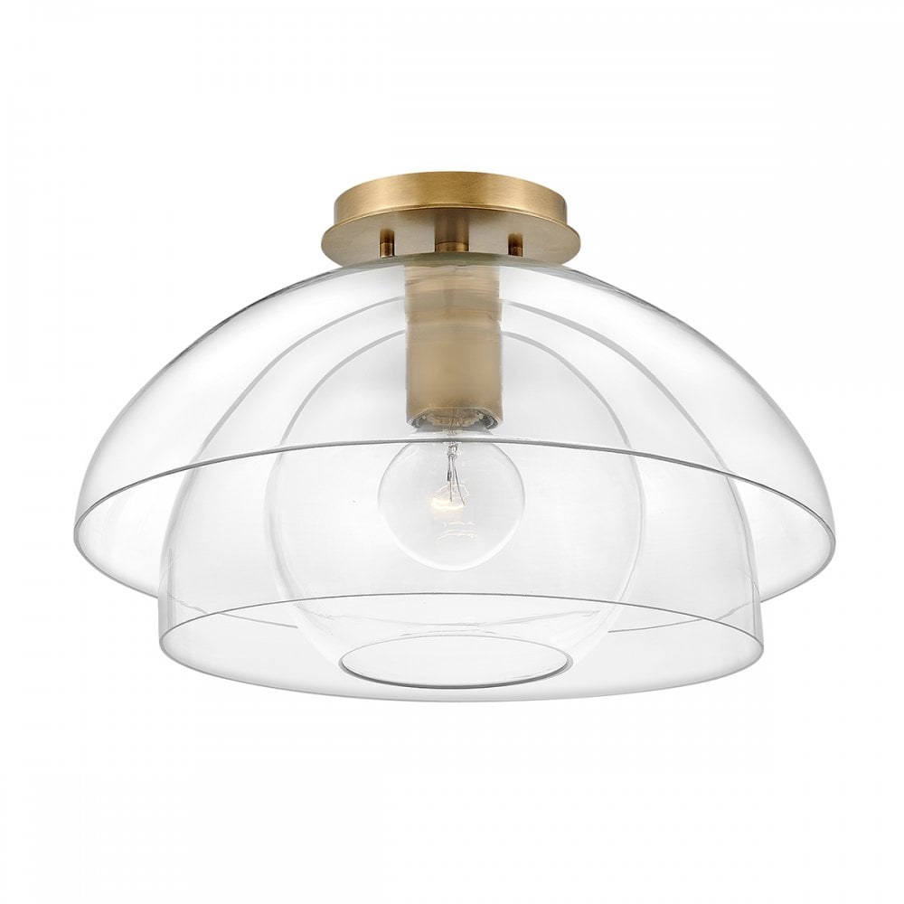 Quintiesse Lotus Single Pendant / Semi-Flush Fitting - Heritage Brass