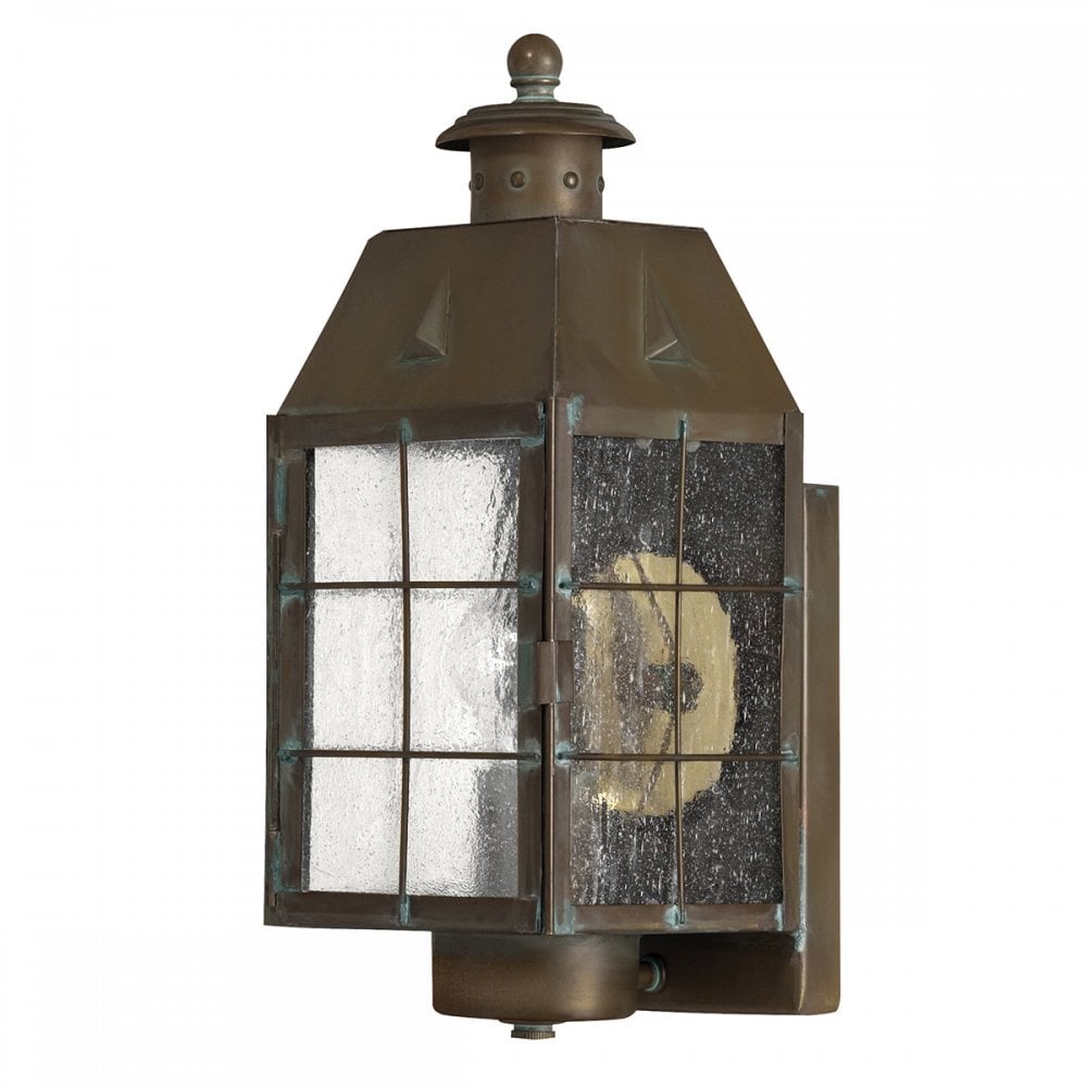 Quintiesse Nantucket Single Medium Wall Lantern - Aged Brass