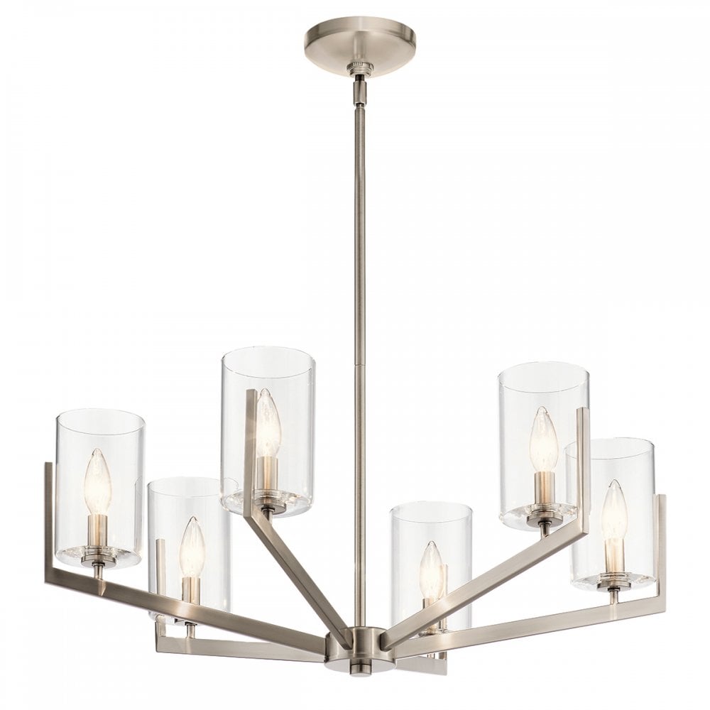 Quintiesse Nye 6 Light Chandelier - Classic Pewter