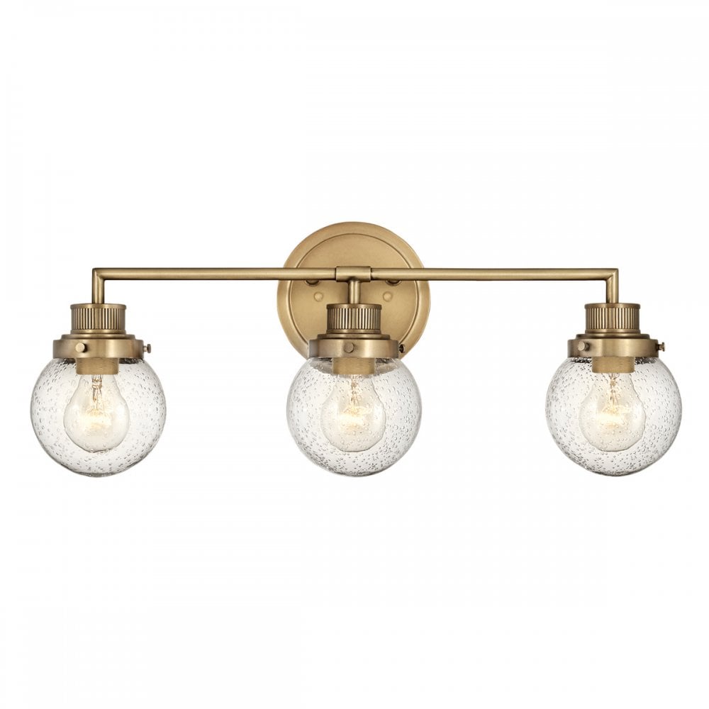 Quintiesse Poppy 3 Light Bathroom Wall Light - Heritage Brass