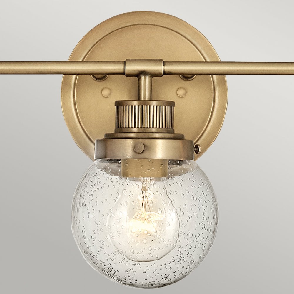 Quintiesse Poppy 3 Light Bathroom Wall Light - Heritage Brass