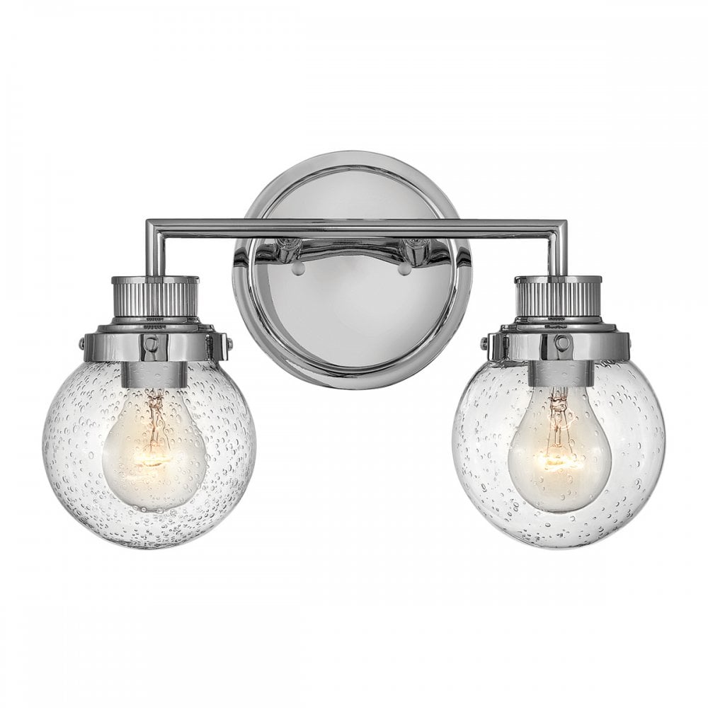 Quintiesse Poppy 2 Light Bathroom Wall Light - Polished Chrome