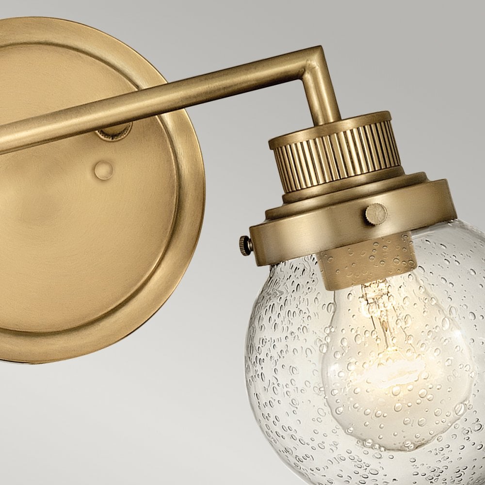 Quintiesse Poppy 2 Light Bathroom Wall Light - Heritage Brass