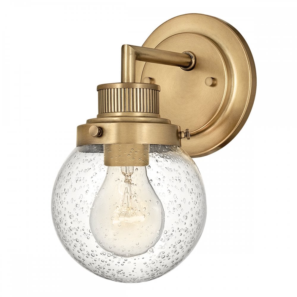 Quintiesse Poppy Single Bathroom Wall Light - Heritage Brass