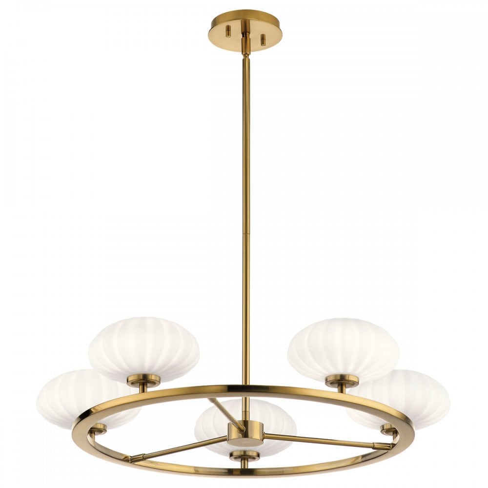 Quintiesse Pim 5 Light Bathroom Chandelier - Fox Gold