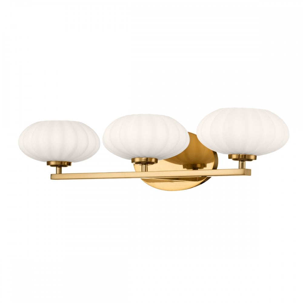 Quintiesse Pim 3 Light Bathroom Wall Light - Fox Gold