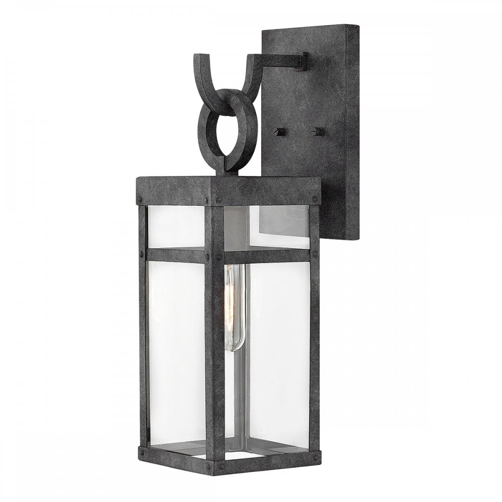 Quintiesse Porter Single Medium Wall Lantern - Aged Zinc