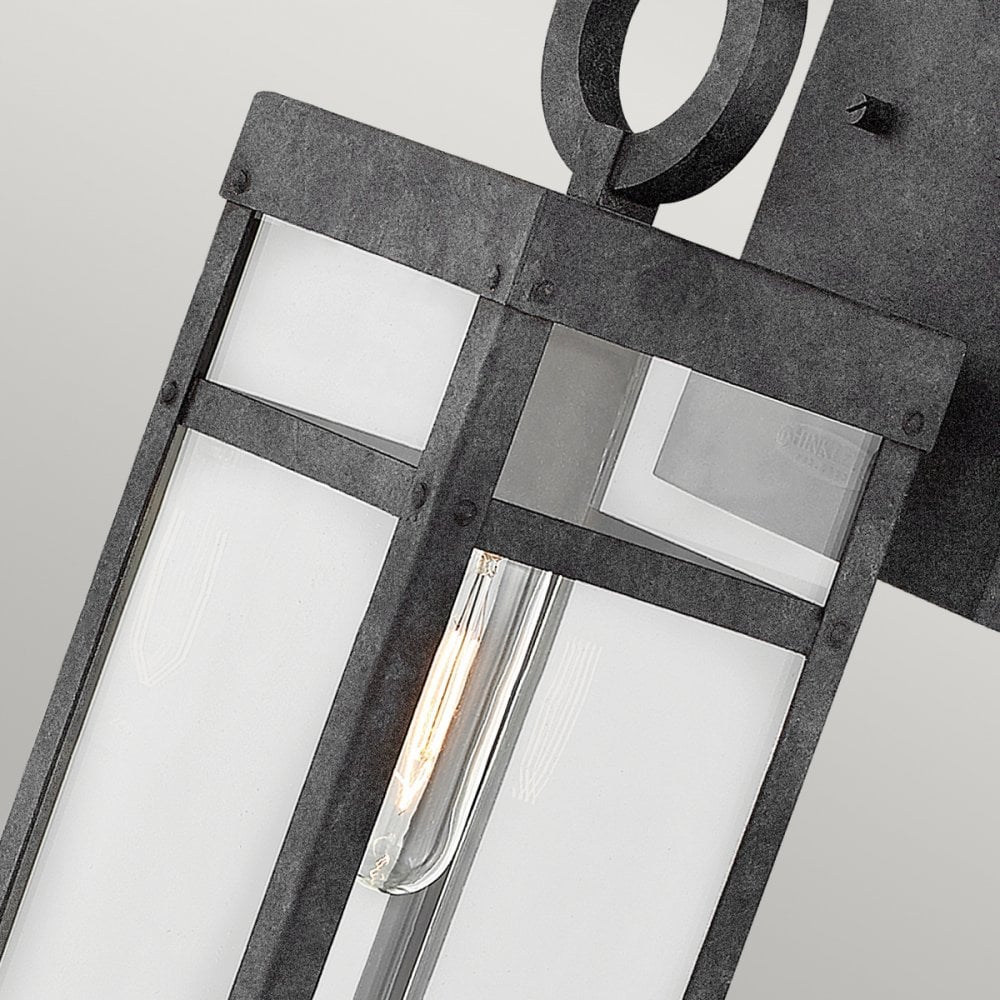 Quintiesse Porter Single Medium Wall Lantern - Aged Zinc