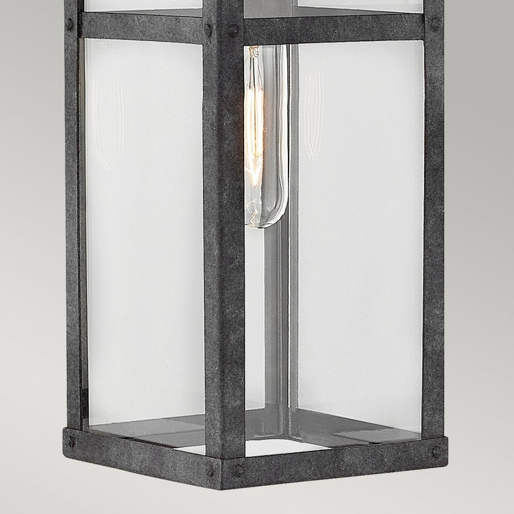 Quintiesse Porter Single Medium Wall Lantern - Aged Zinc