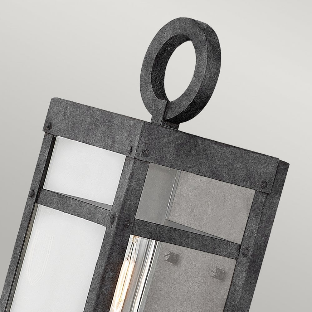 Quintiesse Porter Single Small Wall Lantern - Aged Zinc
