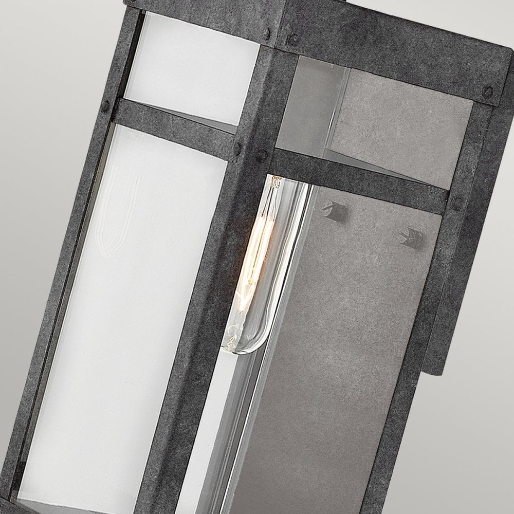 Quintiesse Porter Single Small Wall Lantern - Aged Zinc