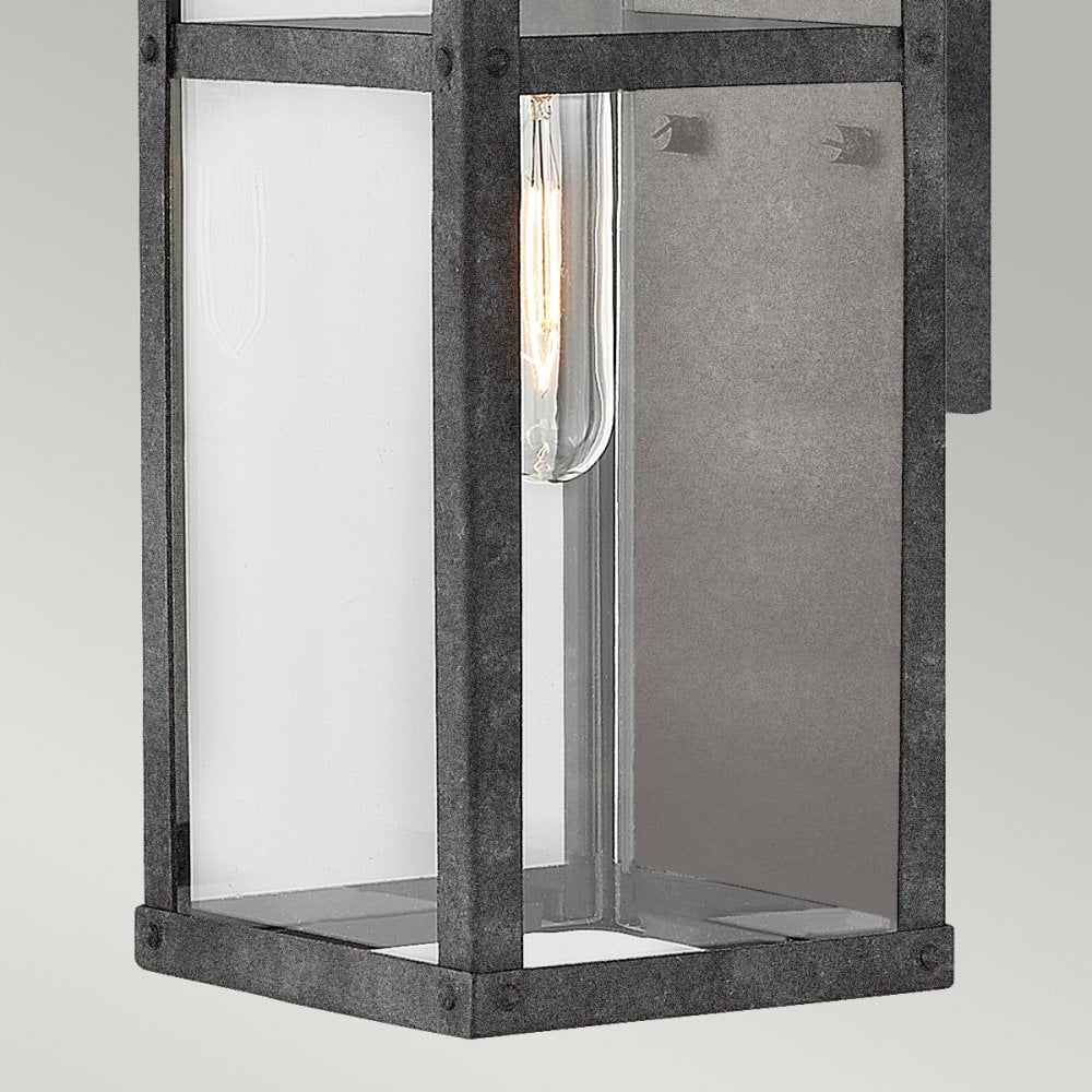 Quintiesse Porter Single Small Wall Lantern - Aged Zinc