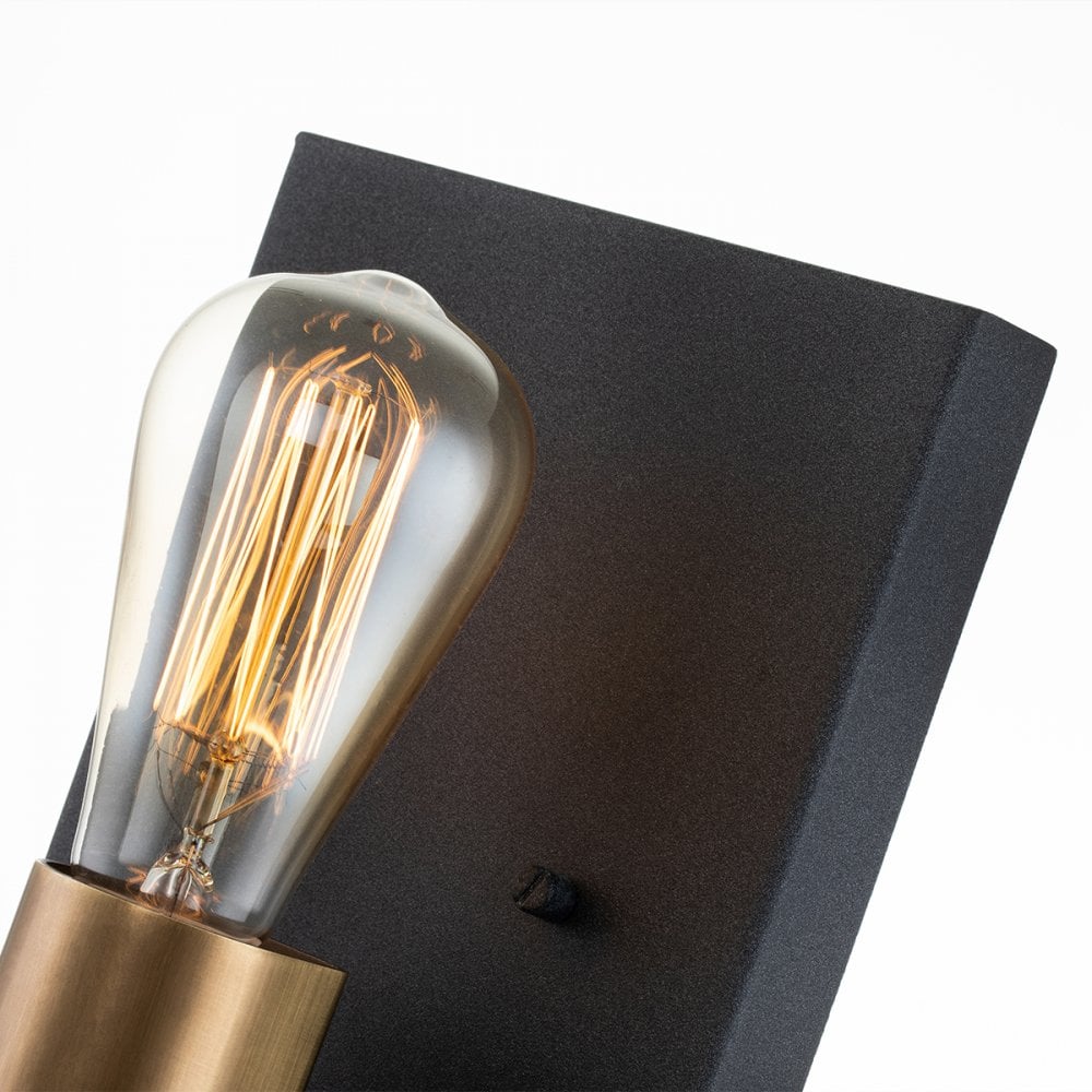 Quintiesse Silas Single Wall Light - Aged Zinc & Heritage Brass