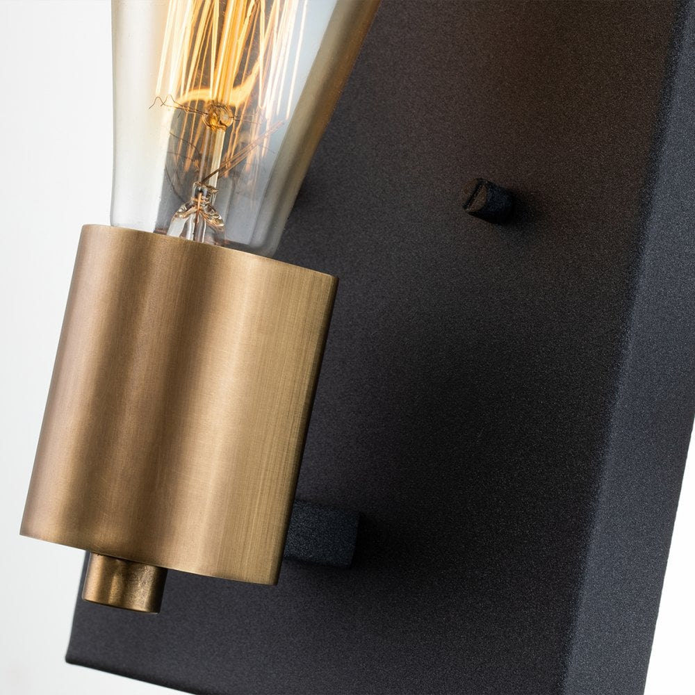 Quintiesse Silas Single Wall Light - Aged Zinc & Heritage Brass