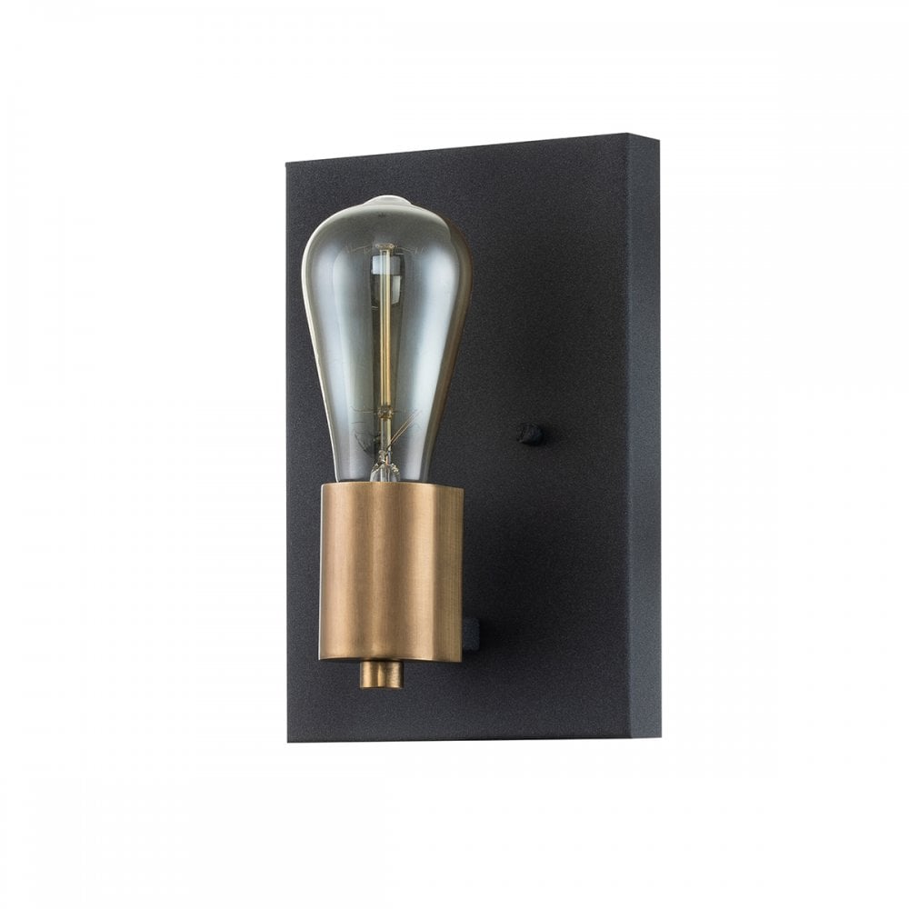 Quintiesse Silas Single Wall Light - Aged Zinc & Heritage Brass