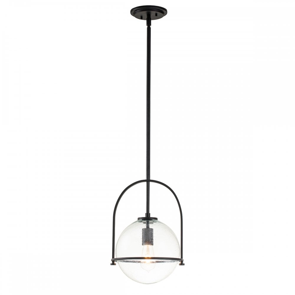 Quintiesse Somerset Single Medium Pendant - Clear - Black