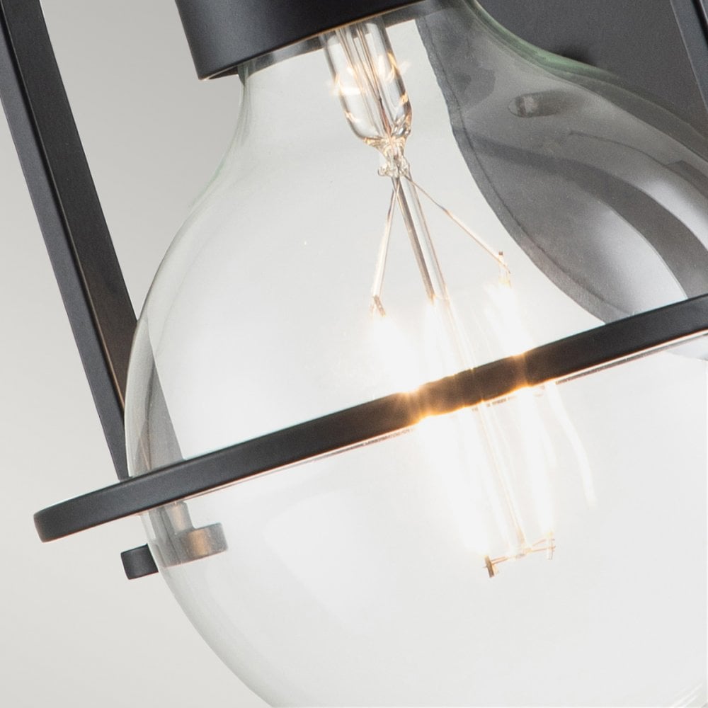Quintiesse Somerset Single Wall Light - Clear - Black