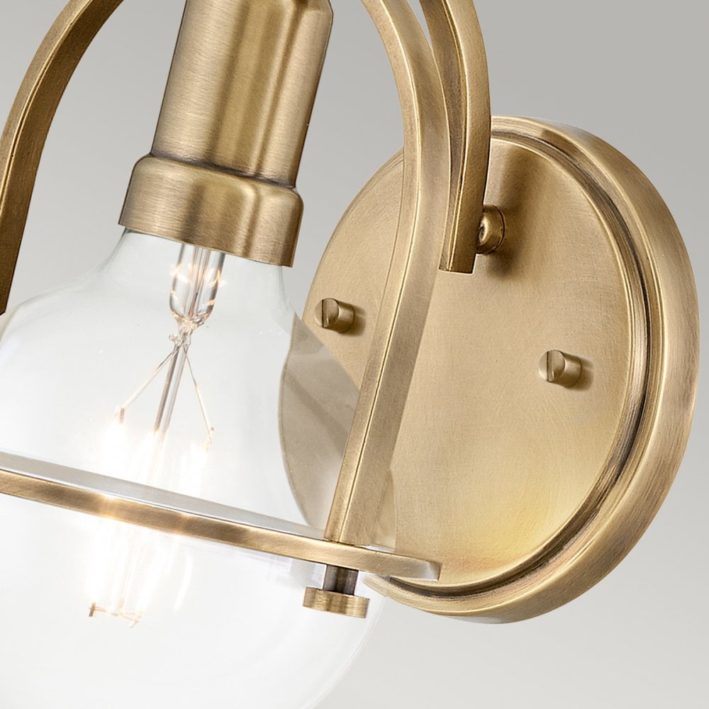 Quintiesse Somerset Single Wall Light - Clear - Heritage Brass