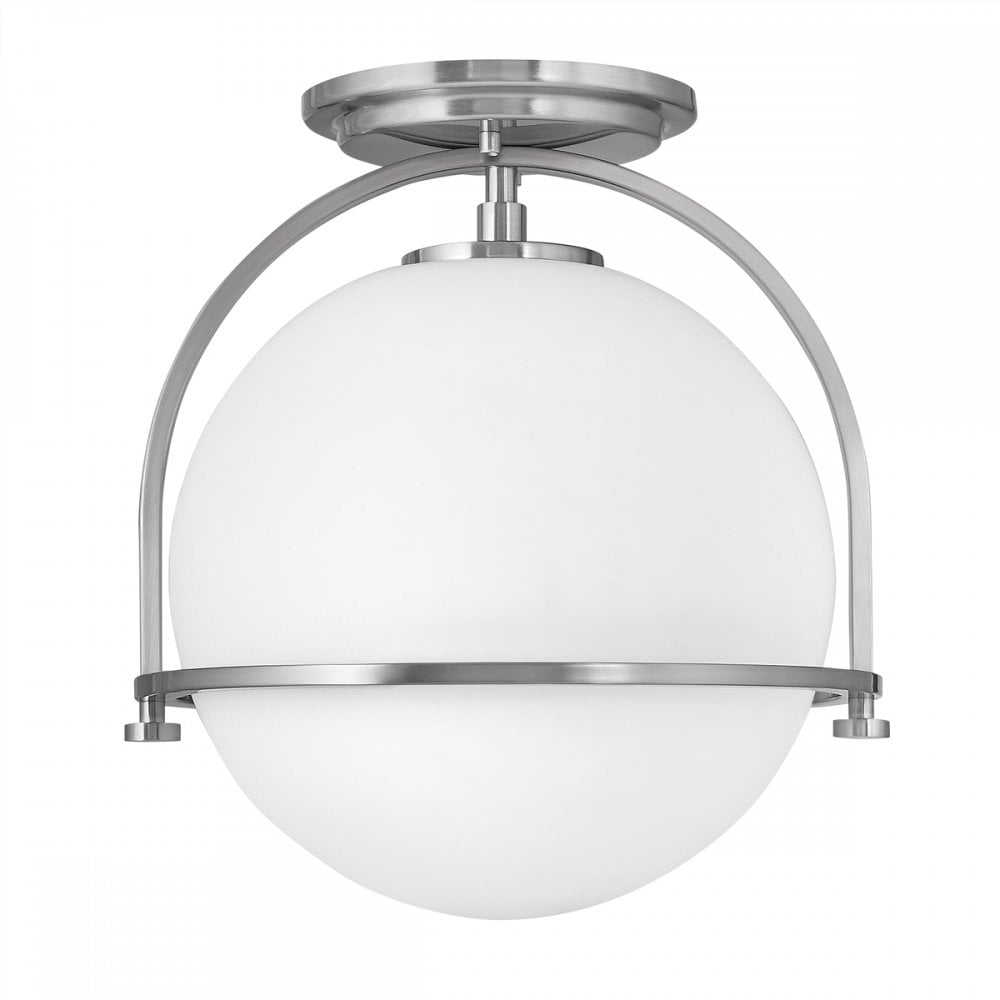 Quintiesse Somerset Single Flush Fitting - Opal - Brushed Nickel