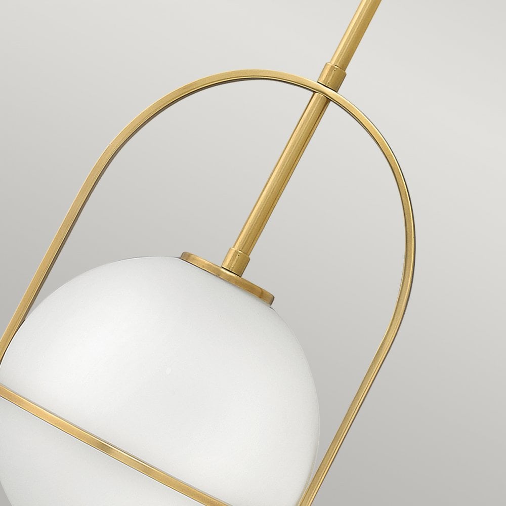 Quintiesse Somerset Single Medium Pendant - Opal - Heritage Brass