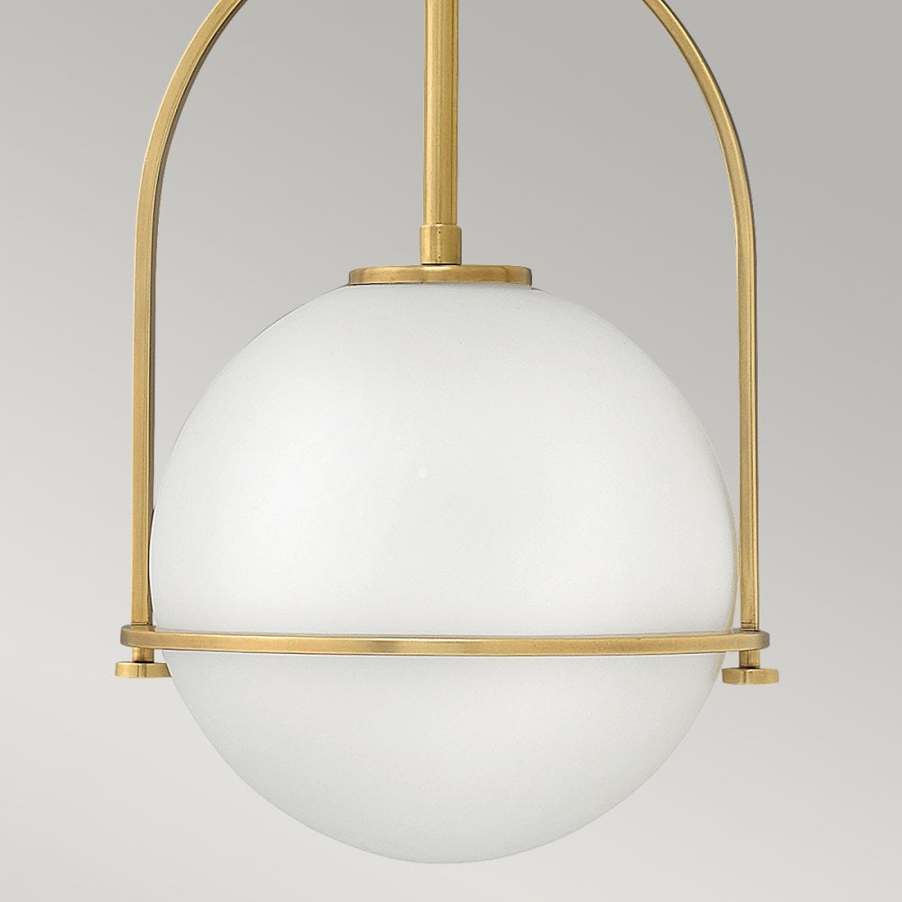 Quintiesse Somerset Single Medium Pendant - Opal - Heritage Brass