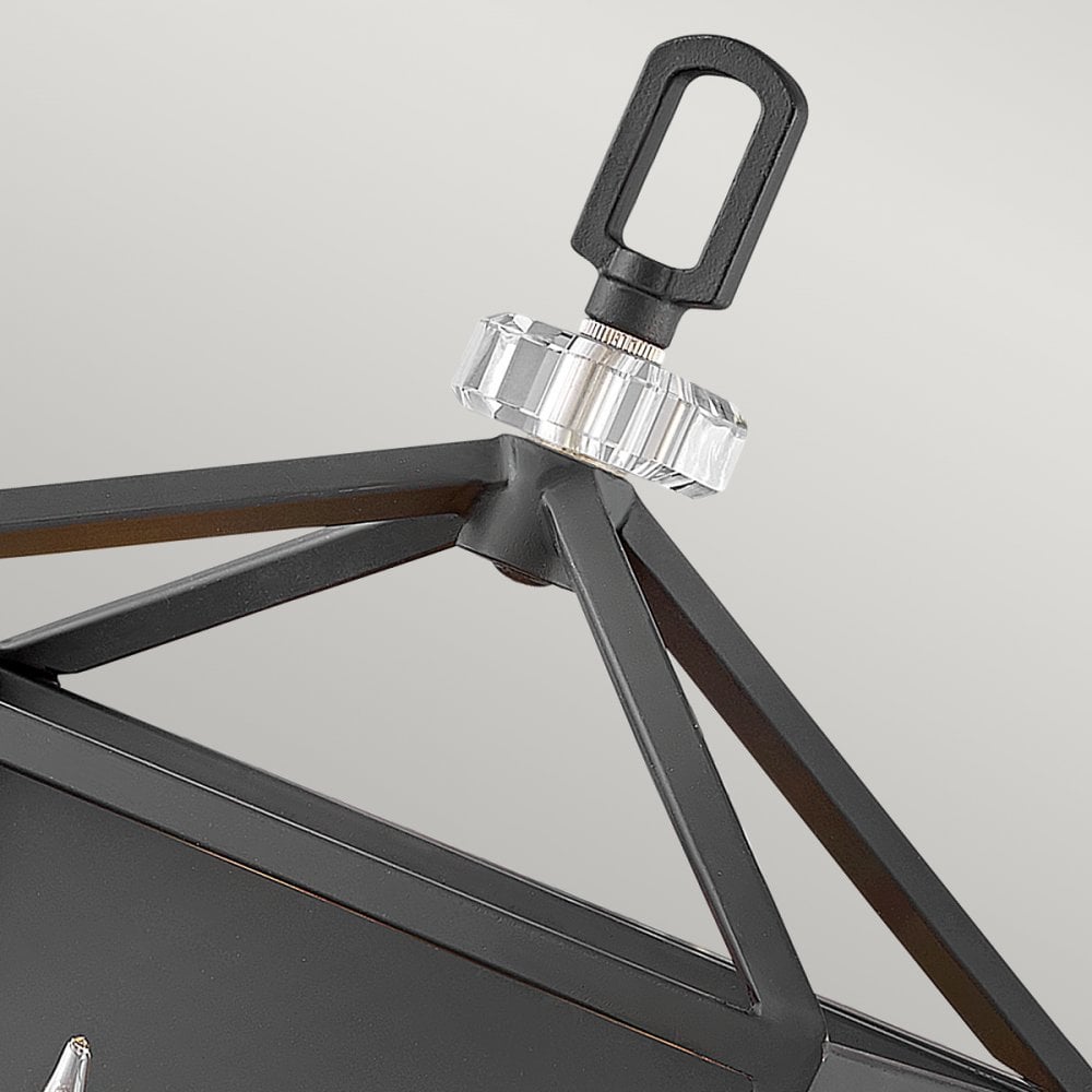 Quintiesse Stinson 2 Light Wall Light - Black with Polished Nickel