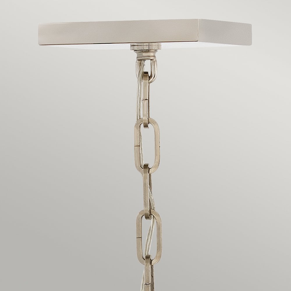 Quintiesse Stinson 4 Light Large Pendant / Semi-Flush - Black with Polished Nickel