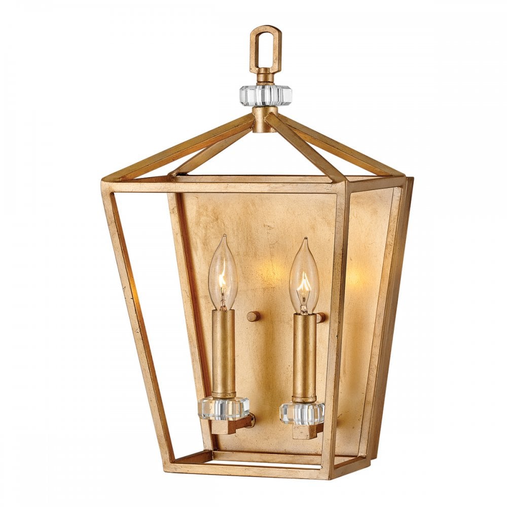 Quintiesse Stinson 2 Light Wall Light - Distressed Brass
