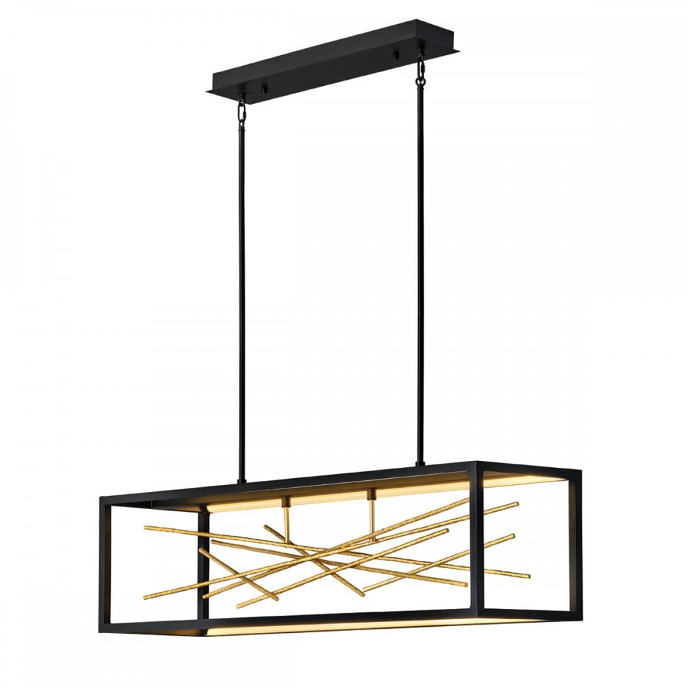 Quintiesse Styx LED Island Pendant - Black & Gilded Gold
