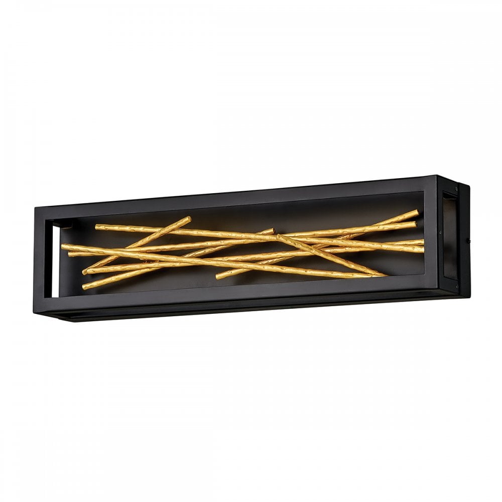 Quintiesse Styx LED Wall Light - Black & Gilded Gold