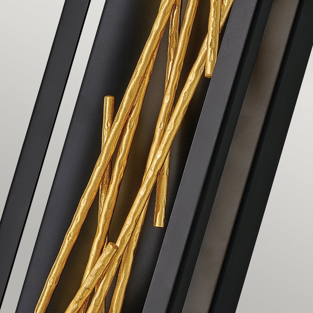 Quintiesse Styx LED Wall Light - Black & Gilded Gold